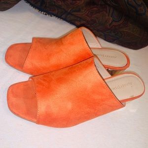 Ashley Stewart Orange Mule Low Heel